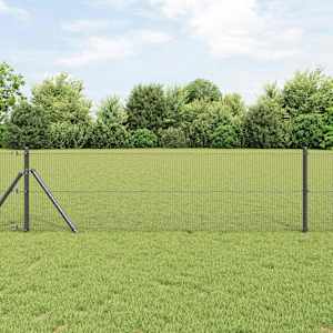Steber ograje. Siva 10 x 0,6 m (16 x 16 mm mreža) Jeklo in PVC