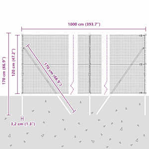 Venkovní svářený drátěný plot s upevněním do země 10 x 1,2 m - obrázek 13