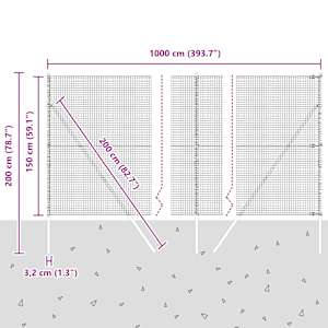 Venkovní svářený drátěný plot s upevněním do země 10 x 1,5 m - obrázek 13