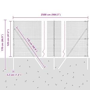 Venkovní svářený drátěný plot s upevněním do země 25 x 1,2 m - obrázek 13