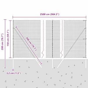Venkovní svářený drátěný plot s upevněním do země 25 x 1,5 m - obrázek 13