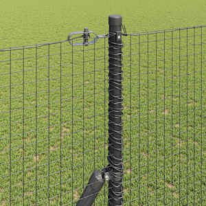 Plotový sloupek. Šedá 50 x 1,4 m (25 x 25 mm síť) Ocel a PVC - obrázek 4