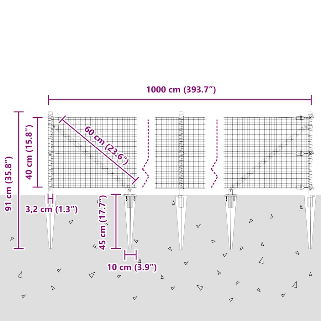 Svařované drátěné ploty s hroty Ocel Stříbrná Síťovina - obrázek 15