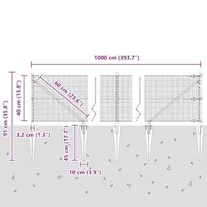 Svařované drátěné ploty s hroty 10 x 0,4 m Pozinkovaná ocel - obrázek 15