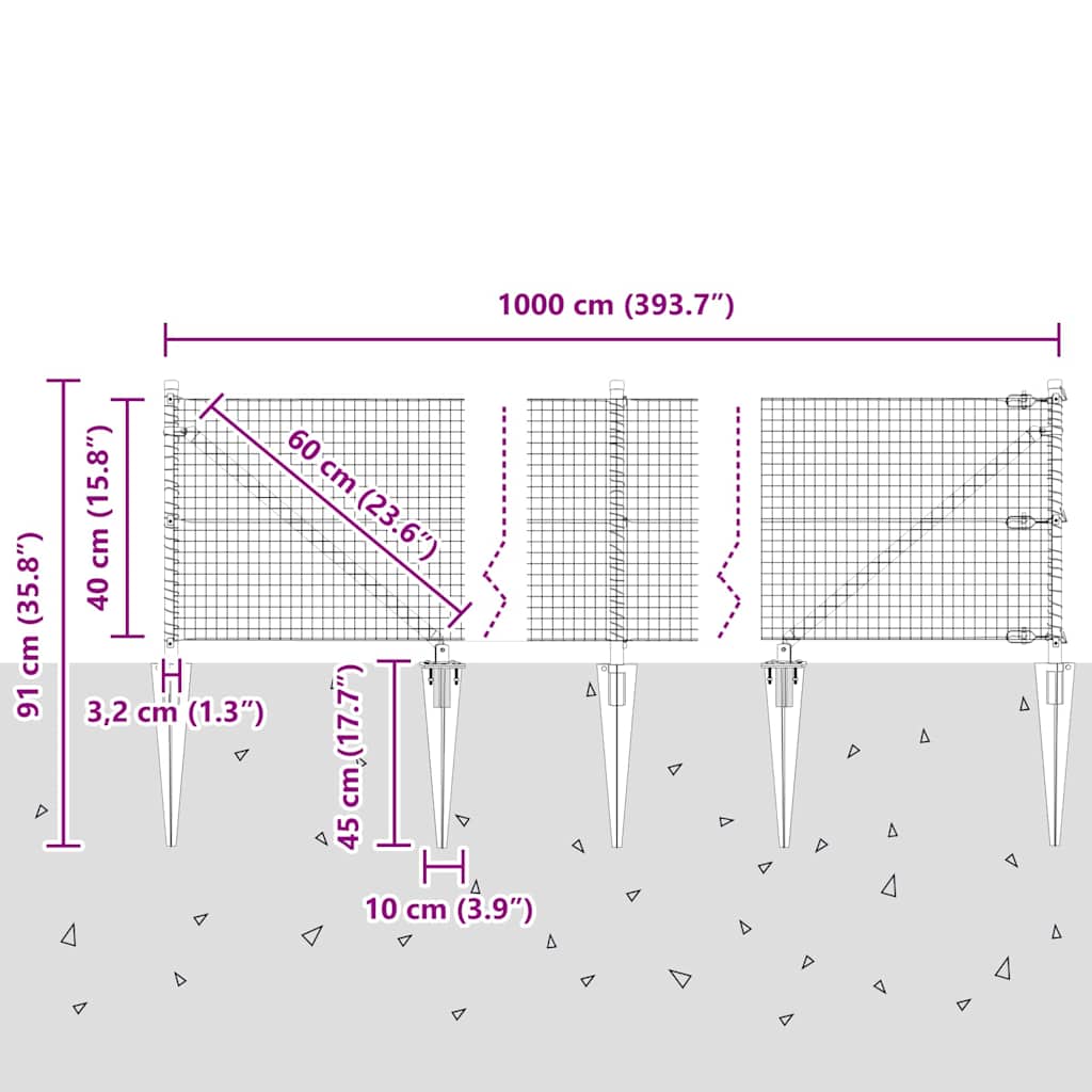 Svařované drátěné ploty s hroty Ocel Stříbrná Síťovina - obrázek 15