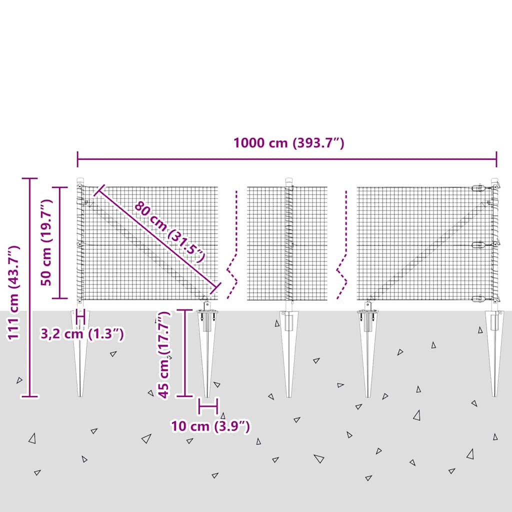 Svařované drátěné ploty s hroty Ocel Stříbrná Síťovina - obrázek 15