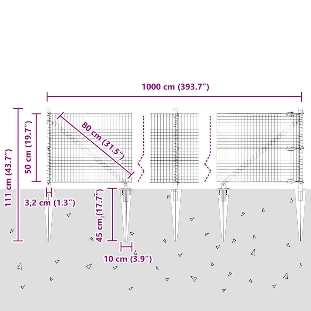 Svařované drátěné ploty s hroty Ocel Stříbrná Síťovina - obrázek 15