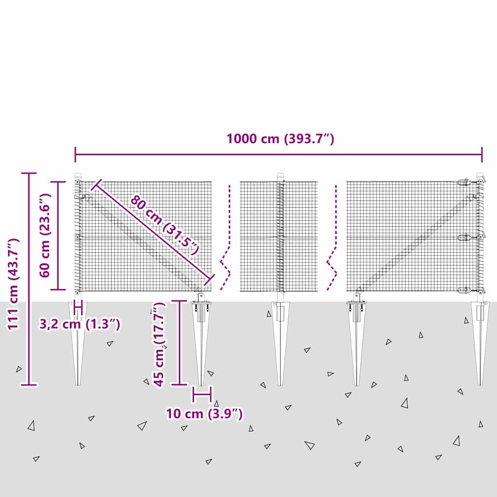Svařované drátěné ploty s hroty Ocel Stříbrná Síťovina - obrázek 15