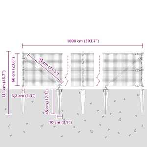 Svařované drátěné ploty s hroty 10 x 0,6 m Pozinkovaná ocel - obrázek 15
