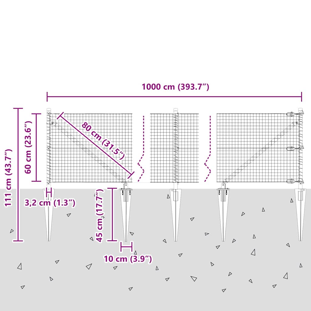 Svařované drátěné ploty s hroty Ocel Stříbrná Síťovina - obrázek 15