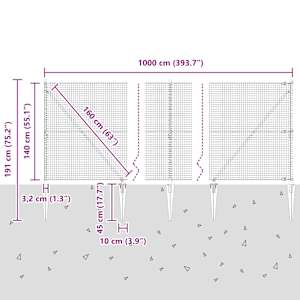 Svařované drátěné ploty s hroty 10 x 1,4 m Pozinkovaná ocel - obrázek 14
