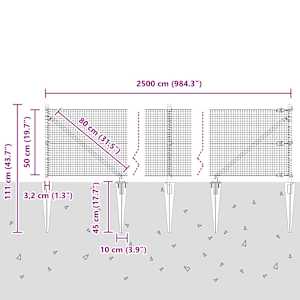 Svařované drátěné ploty s hroty 25 x 0,5 m Pozinkovaná ocel - obrázek 15