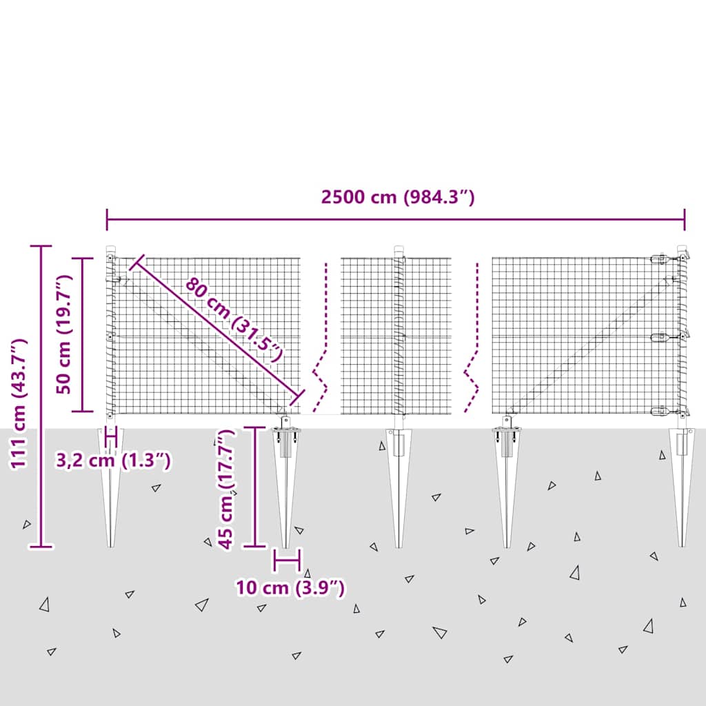 Svařované drátěné ploty s hroty Ocel Stříbrná Síťovina - obrázek 15
