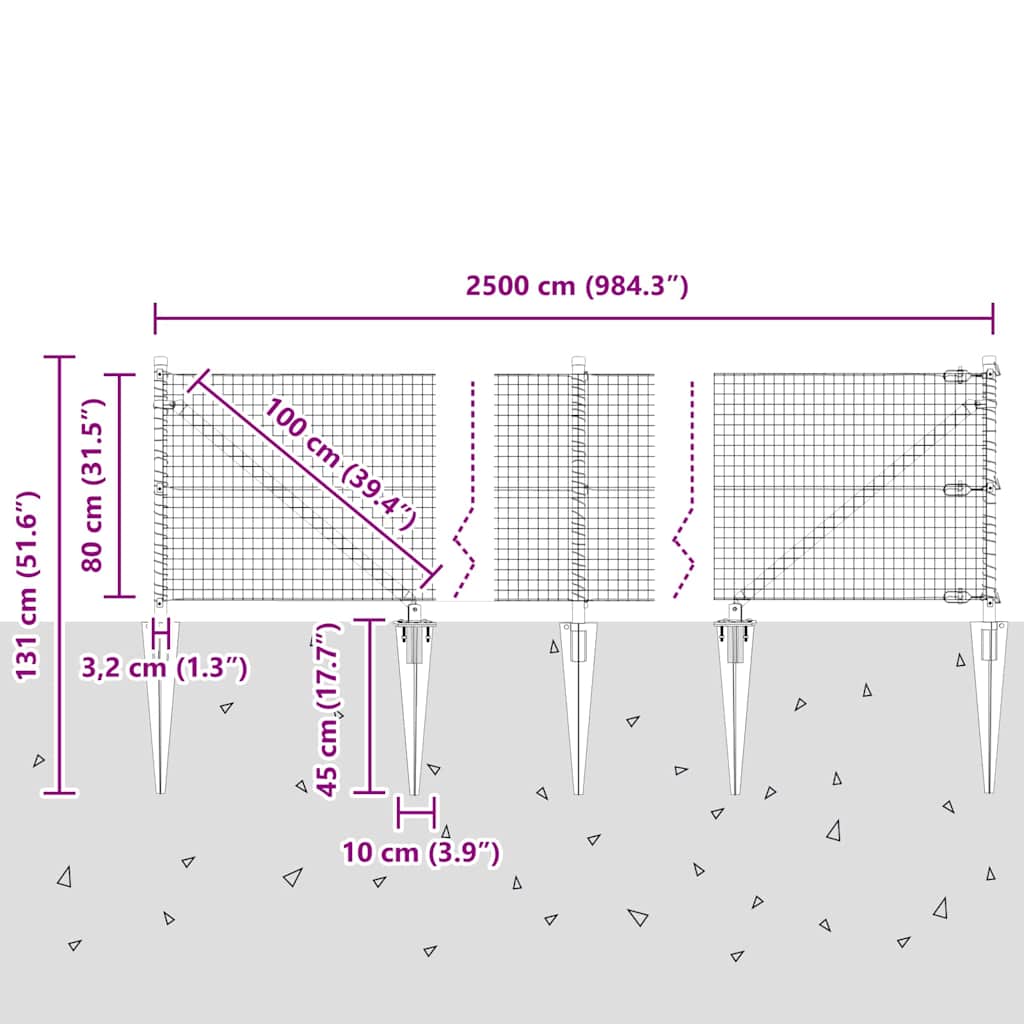 Svařované drátěné ploty s hroty Ocel Stříbrná Síťovina - obrázek 15