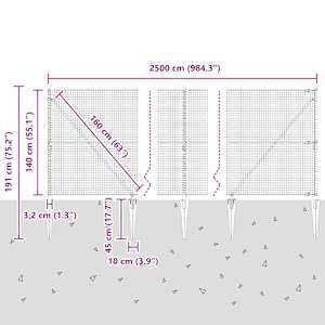 Svařované drátěné ploty s hroty 25 x 1,4 m Pozinkovaná ocel - obrázek 14