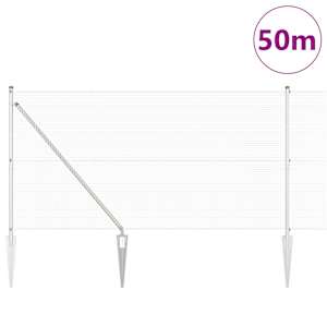 Venkovní svařovaný drátěný plot se hroty 50 x 1,2 m Stříbrná - obrázek 3