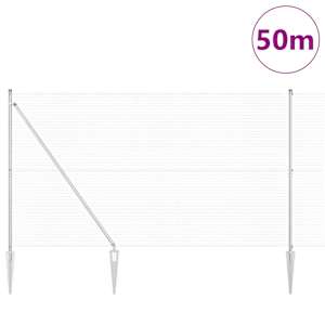 Venkovní svařovaný drátěný plot se hroty 50 x 1,6 m Stříbrná - obrázek 3