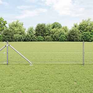 Venkovní svařovaný drátěný plot se hroty 100 x 0,4 m Stříbrná - obrázek 4