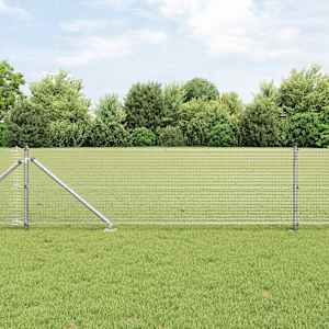 Venkovní svařovaný drátěný plot se hroty 100 x 0,6 m Stříbrná - obrázek 1