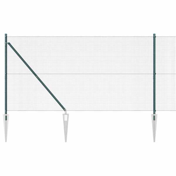 vidaXL Keermestatud traataed teravate otsadega 10 x 1,4 m Roheline
