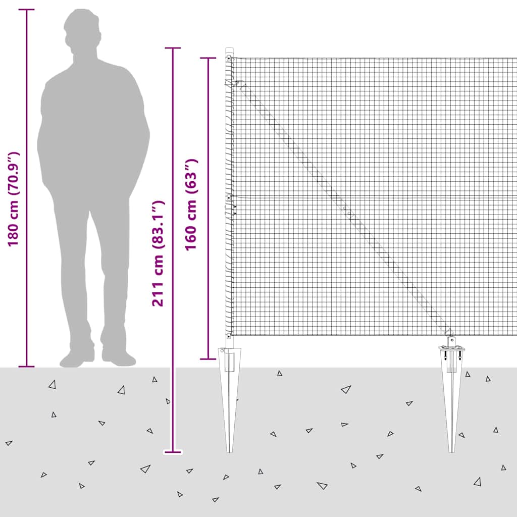 Svařované drátěné ploty s hroty Ocel a PVC Zelená Síťovina - obrázek 16