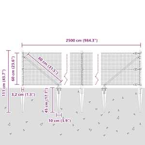 Svařované drátěné ploty s hroty 25 x 0,6 m Ocel potažená PVC - obrázek 14