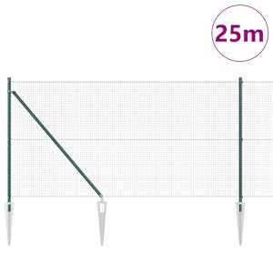 Venkovní svařovaný drátěný plot se hroty 25 x 1 m Zelená - obrázek 3