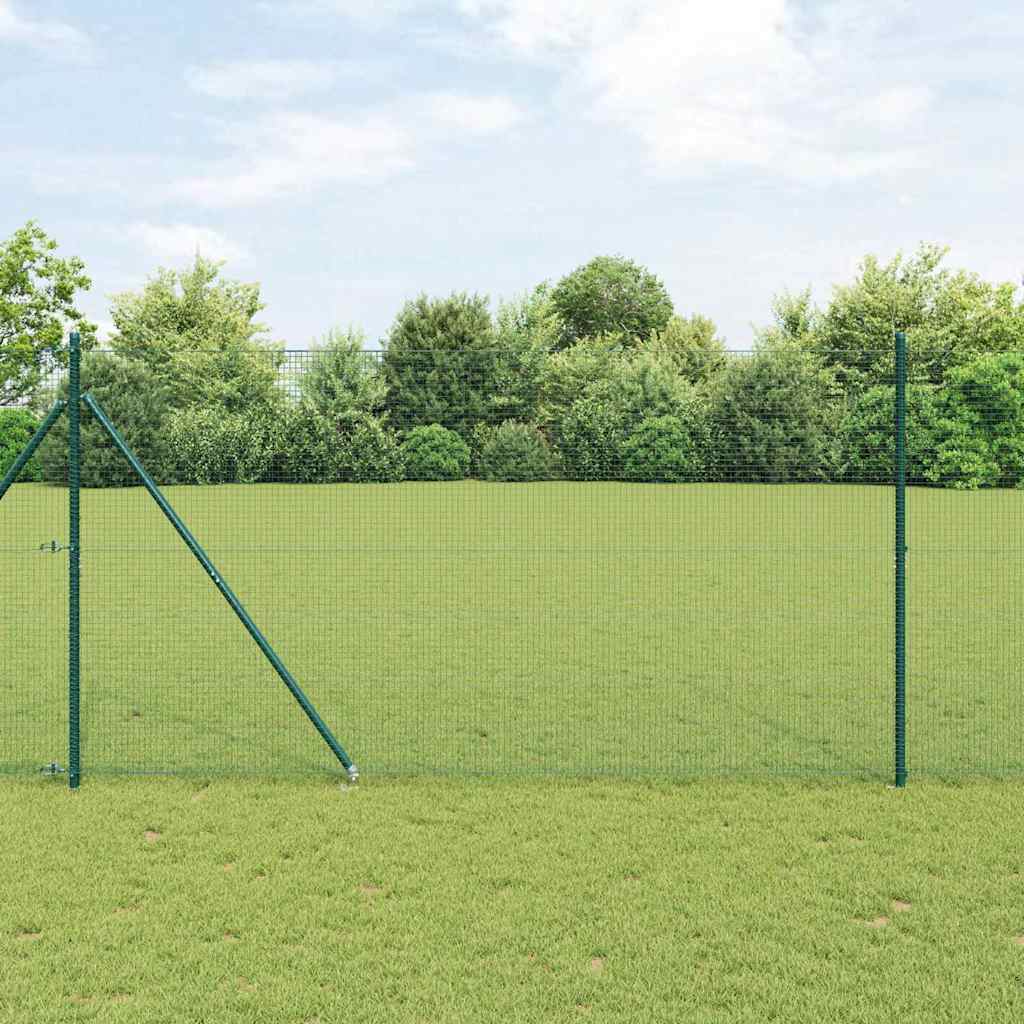 Keeratud traadi aed 13 tõkeposti roheline 1.4x25 m teras