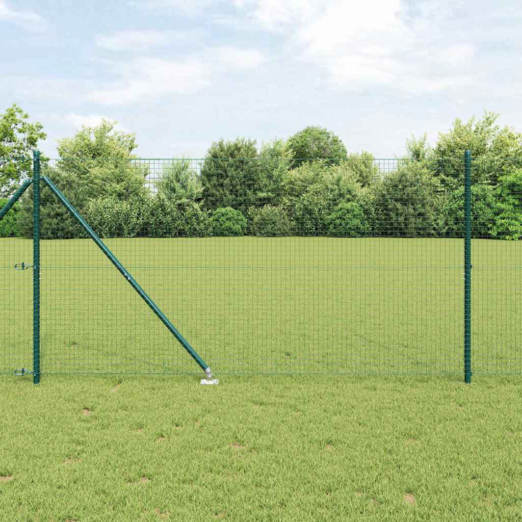 Svejset Tråd Indhegning med 13 Spike Posts Grøn 1.4x25 m Stål