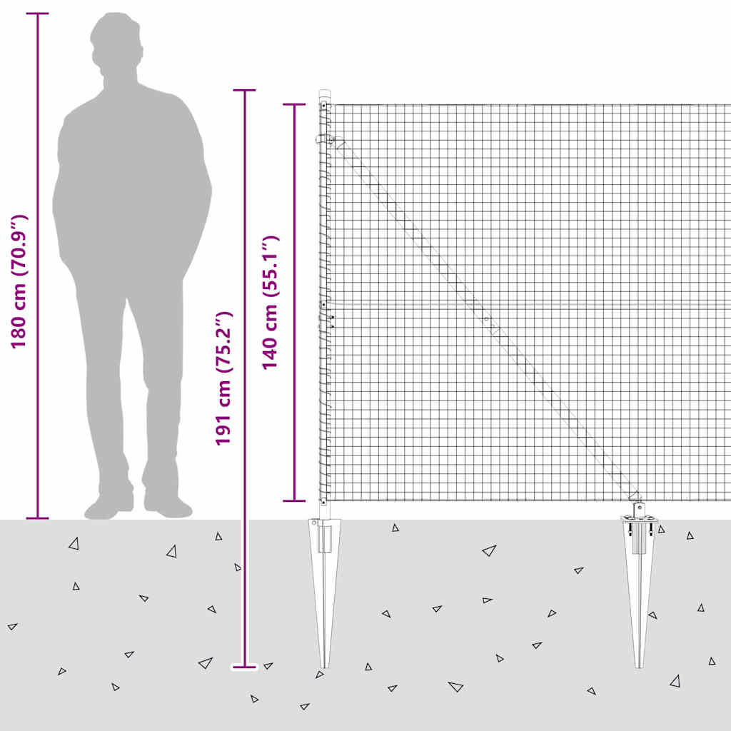 Svařované drátěné ploty s hroty Ocel a PVC Zelená Síťovina - obrázek 16