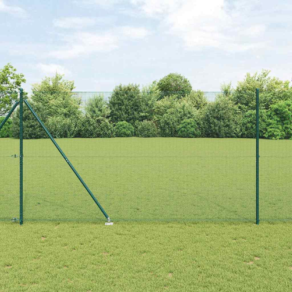 Keevitatud Traat Aed koos 13 Kona Postiga Roheline 1.5x25 m Teras