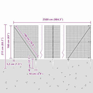 Svařované drátěné ploty s hroty Ocel a PVC Zelená Síťovina - obrázek 14