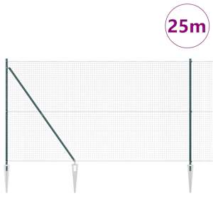 Venkovní svařovaný drátěný plot se hroty 25 x 1,6 m Zelená - obrázek 3