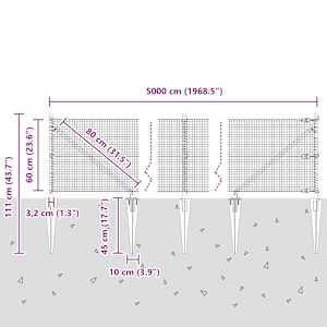 Svařované drátěné ploty s hroty 50 x 0,6 m Ocel potažená PVC - obrázek 14