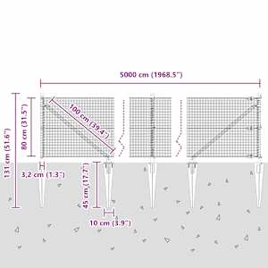 Svařované drátěné ploty s hroty 50 x 0,8 m Ocel potažená PVC - obrázek 14