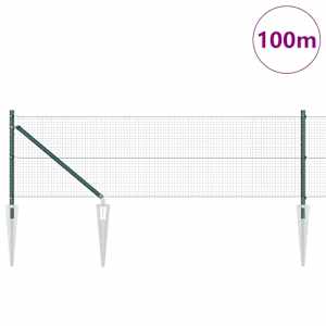 Venkovní svařovaný drátěný plot se hroty 100 x 0,4 m Zelená - obrázek 3