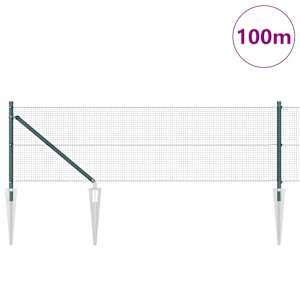 Venkovní svařovaný drátěný plot se hroty 100 x 0,6 m Zelená - obrázek 3