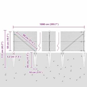 Svařované drátěné ploty s hroty 10 x 0,5 m Ocel potažená PVC - obrázek 14