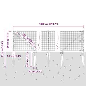 Svařované drátěné ploty s hroty 10 x 0,8 m Ocel potažená PVC - obrázek 14
