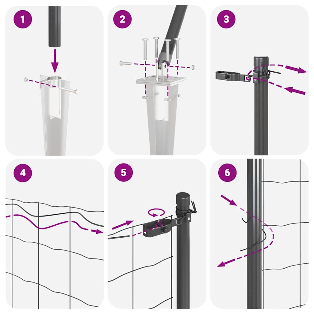 Steber ograje. Siva 10 x 1 m (25 x 25 mm mreža) Jeklo - slika 13