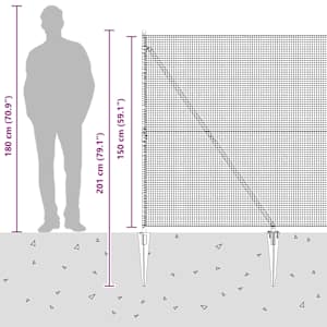 Venkovní svařovaný drátěný plot se hroty 10 x 1,5 m Šedá - obrázek 16