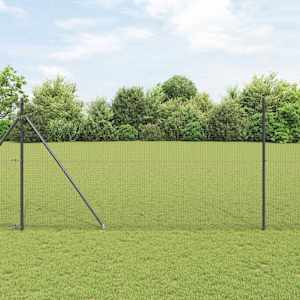 Venkovní svařovaný drátěný plot se hroty 11 x 1,5 m Šedá - obrázek 1