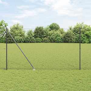 Venkovní svařovaný drátěný plot se hroty 12 x 1,5 m Šedá - obrázek 1