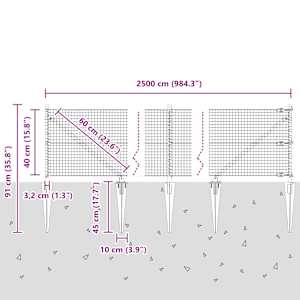 Svařované drátěné ploty s hroty 25 x 0,4 m Ocel potažená PVC - obrázek 14