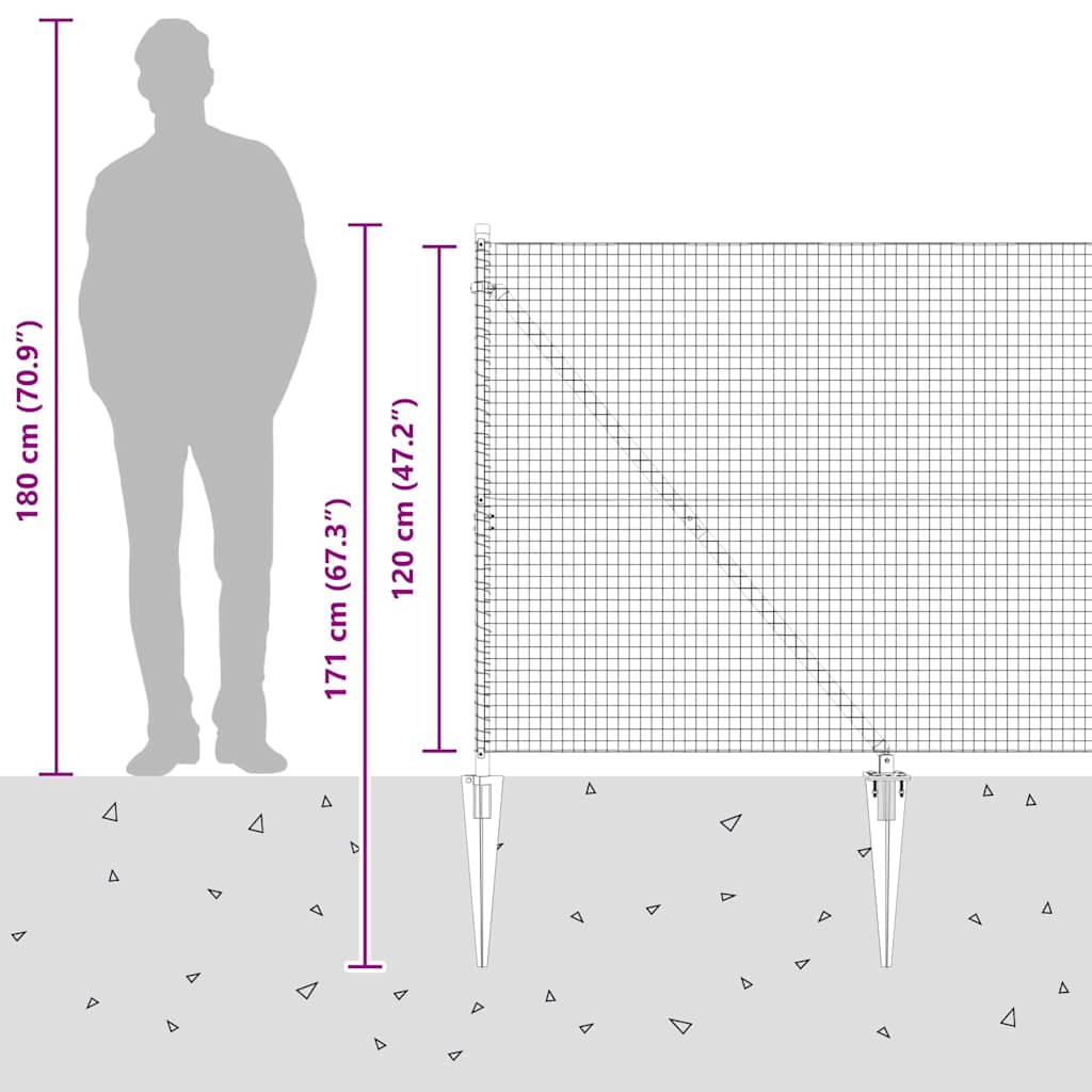 Svařované drátěné ploty s hroty Ocel a PVC Šedá Síťovina - obrázek 16