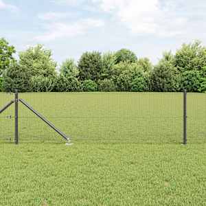 Venkovní svařovaný drátěný plot se hroty 50 x 0,6 m Šedá - obrázek 1