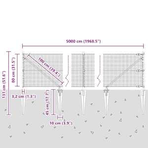 Svařované drátěné ploty s hroty 50 x 0,8 m Ocel potažená PVC - obrázek 14