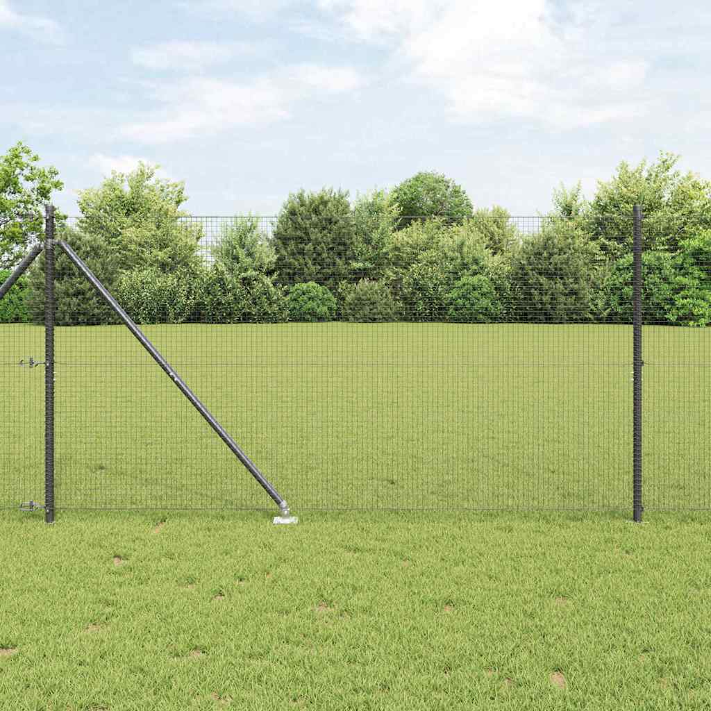 Keevitatud Traadi Aed koos 13 Torkepostiga Hall 1.2x50 m Teras