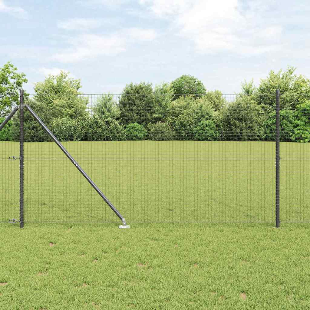 Svejset Trådhegn med 13 Spike Posts Grå 1,2x50 m Stål