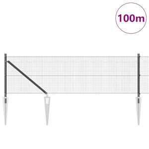 Venkovní svařovaný drátěný plot se hroty 100 x 0,6 m Šedá - obrázek 3